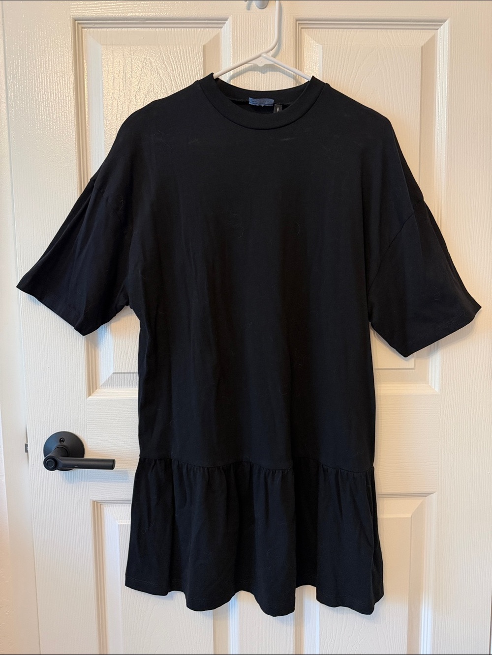 ASOS Design 100% cotton oversized t-shirt dress with frill hem